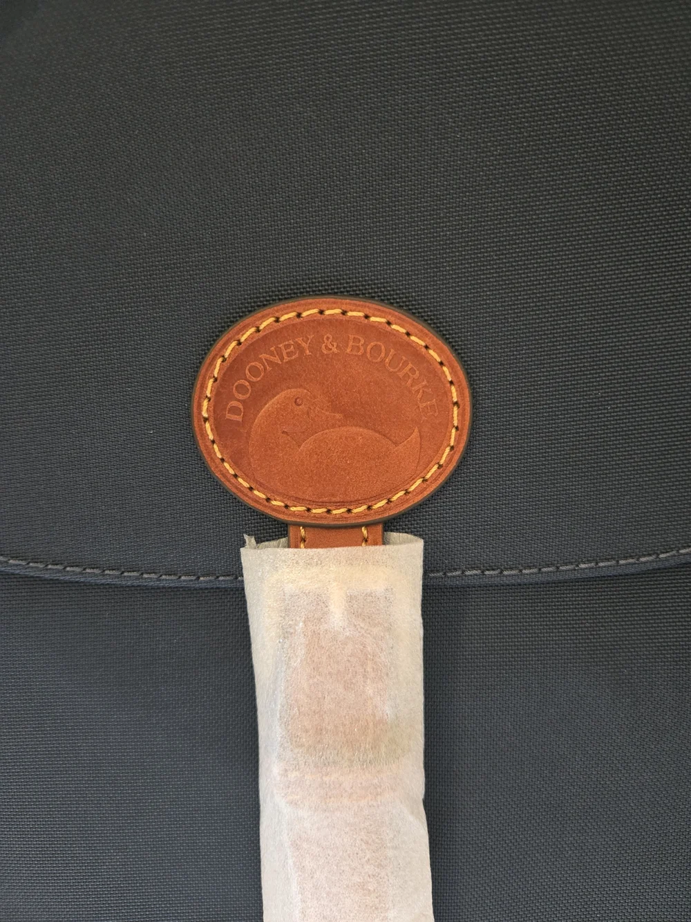NWT Dooney & Bourke Navy Tote with Tan Leather Accents - Picture 2 of 6